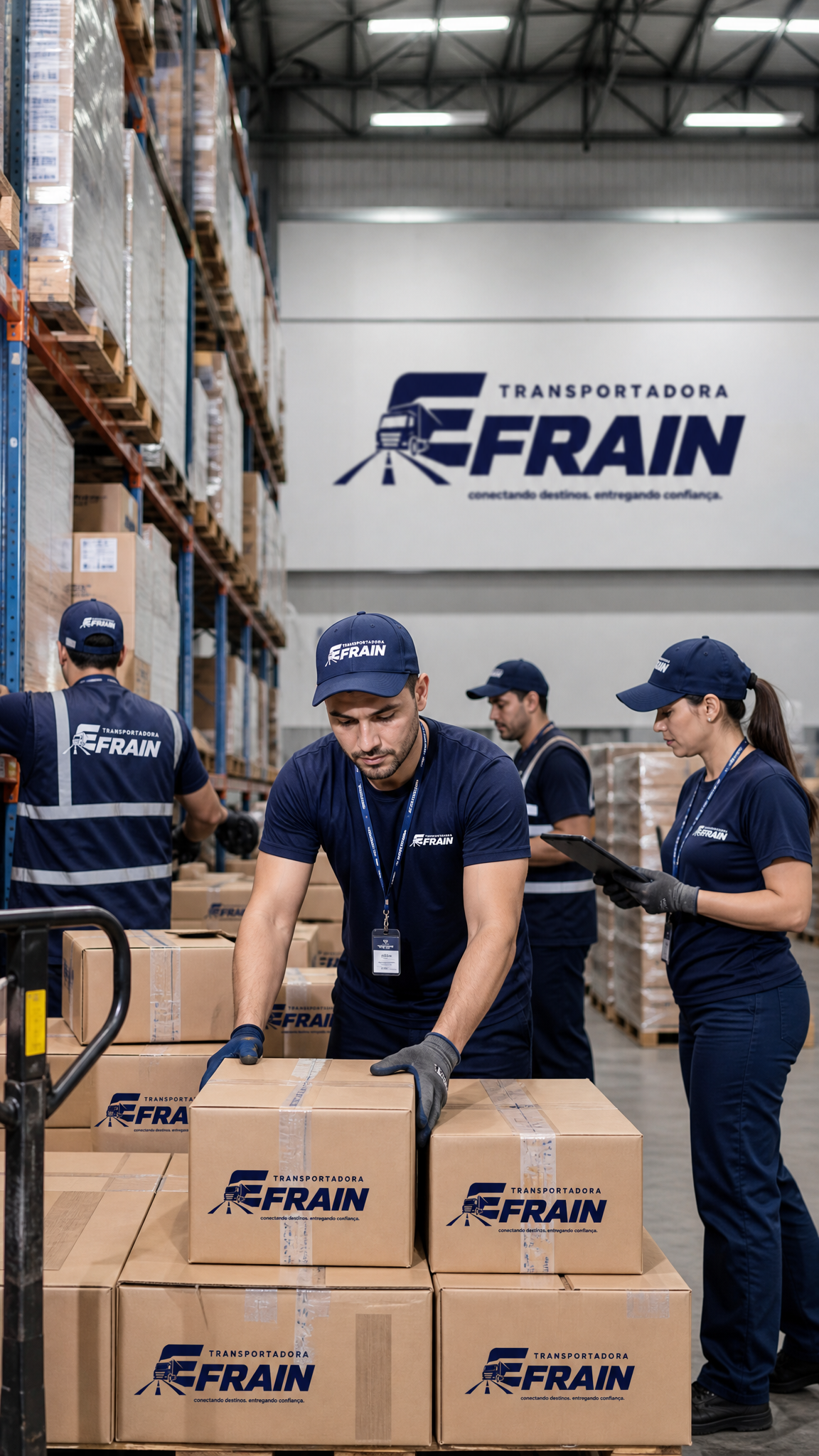 Equipe operacional da Transportadora Efrain